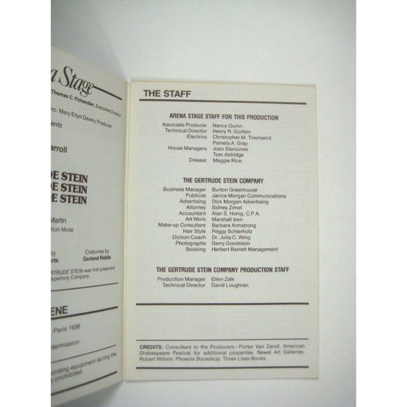Gertrude Stein Program 1980 Arena Stage 30th Mary Martin Pat Carroll Milton Moss - Picture 4 of 7